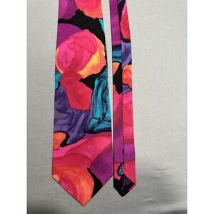 VTG Adolfo Bright‎ Abstract Water Colors Neck Tie
